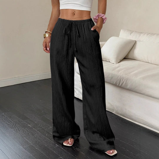 DamenWeit geschnittene Freizeit-Hose mit komfortablem Gummibund und praktischen Taschen EB