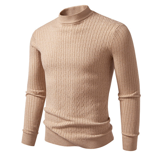 Herren Rollkragenpullover mit strukturiertem Zopfdesign EB