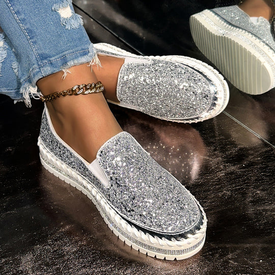Damen Slip-On Glitzer Sneakers EB