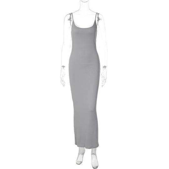 Damen Elegantes Maxikleid mit verstellbaren Trägern EB