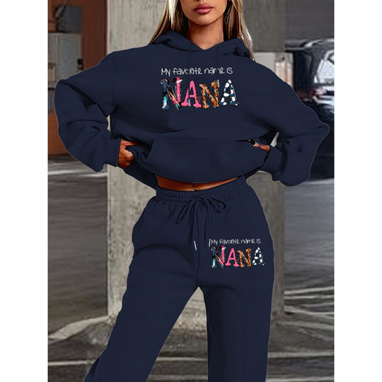 Damen Jogginganzug mit kreativem Schriftzug und bequemer Passform EB