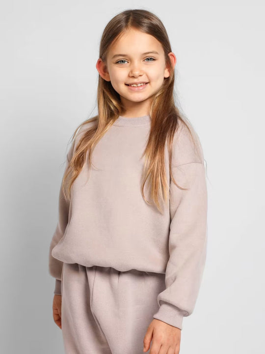 Damen bequemer Sweatshirt mit überschnittenen Schultern und hohem Kragen EB
