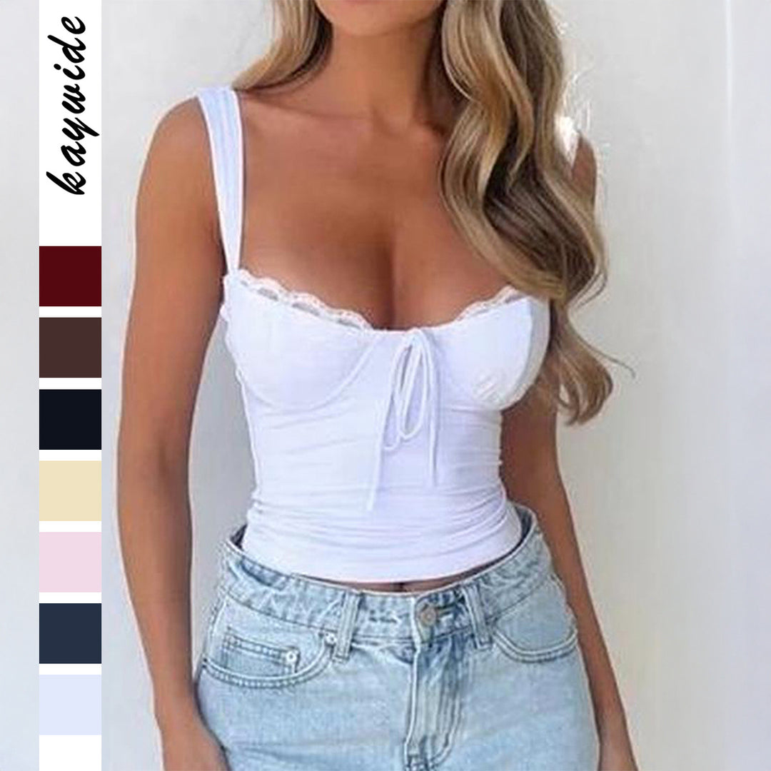 Damen Spitzen Trägertop mit raffiniertem Knoten-Design EB