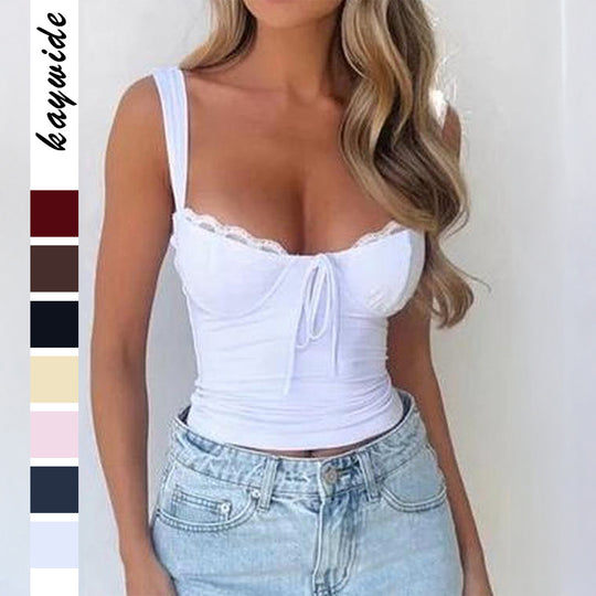 Damen Spitzen Trägertop mit raffiniertem Knoten-Design EB