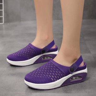 Damen  atmungsaktive Strick-Slingback Sneaker mit Luftpolstersohle EB