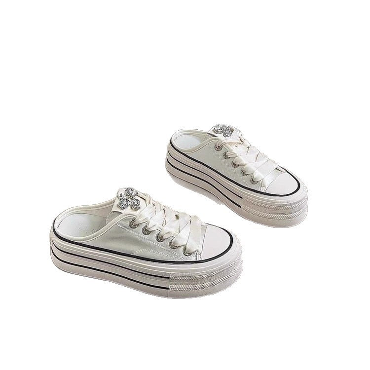 Damen Stylish Plattform-Sneaker mit satiniertem Obermaterial EB