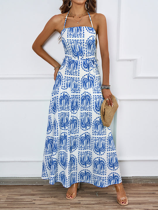Damen Maxi-Kleid mit verspieltem Muster und eleganter Silhouette EB