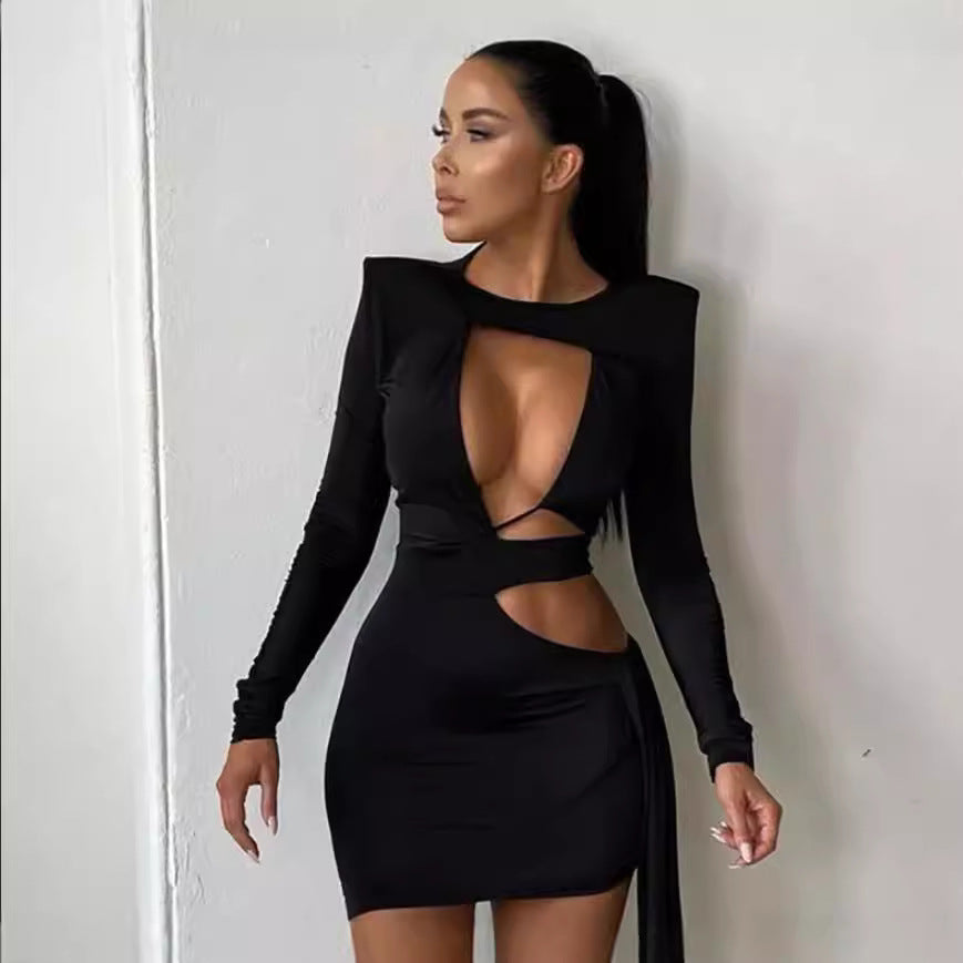 Damen figurbetontes Cocktailkleid mit innovativen Cut-Out-Details EB