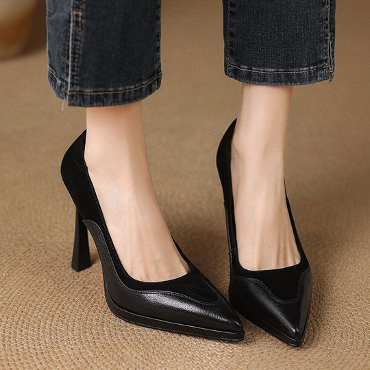 Damen elegante Spitzer-Pumps mit luxuriösem Fuxia-Design EB