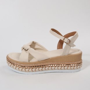 Damen Plattform-Sandalen mit raffinierter Knotenoptik EB