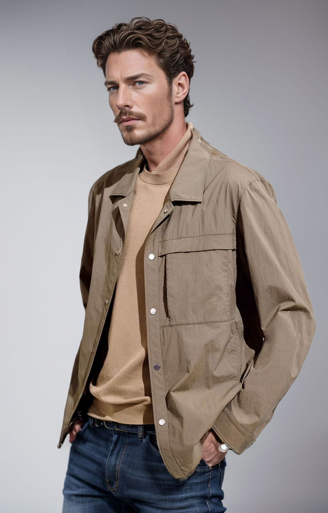 Herren modische Übergangsjacke mit praktischen Taschen und modernem Schnitt EB