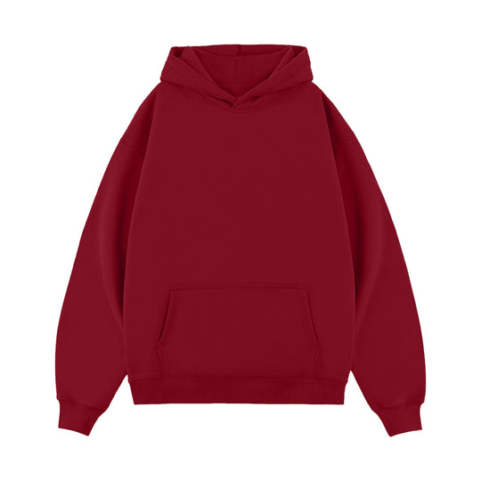 Unisex minimalistischer Oversize-Kapuzenpullover mit gedoppelter Kapuze, tiefer Schulter und breitem Rippbund EB