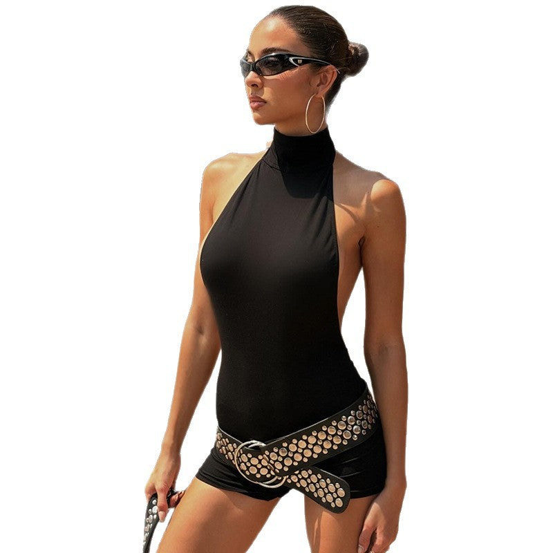 Damen Sportlicher Overall mit hohem Kragen EB