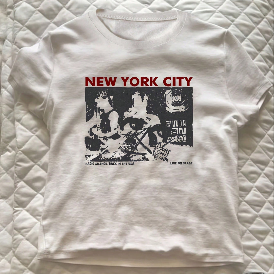 Damen Grafik T-Shirt mit kreativem New York City Motiv EB