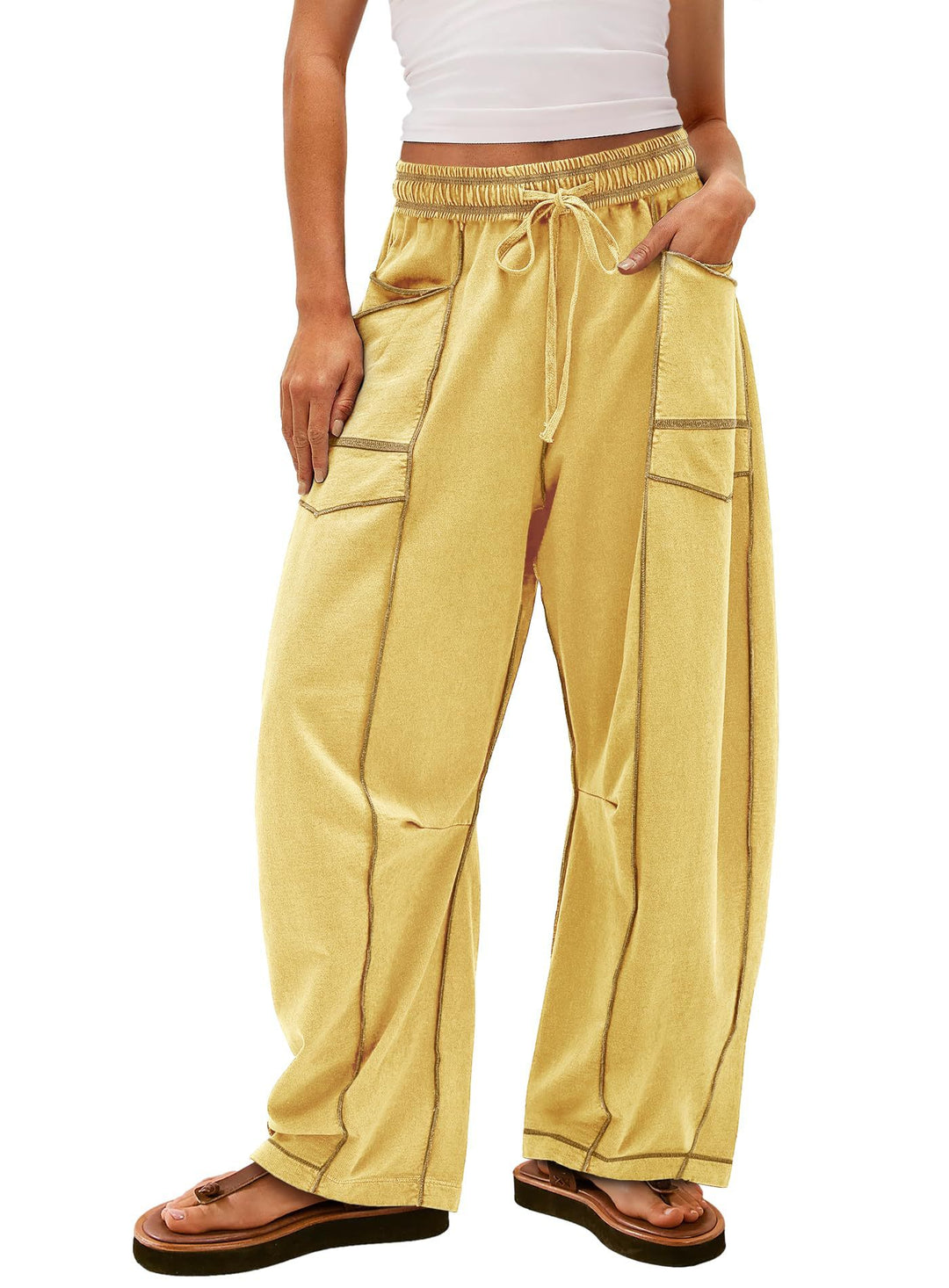 Damen Gemütliche und lässige Freizeithose mit großen Taschen EB