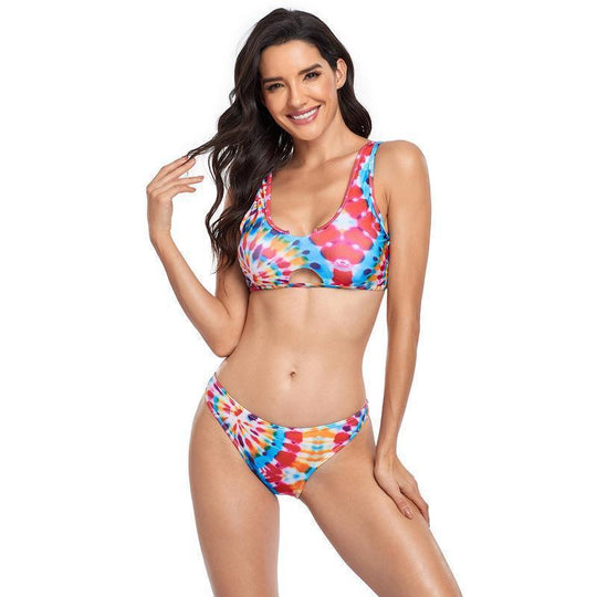 Damen Bikini-Set mit floralem Design und modernem Cut-Out EB