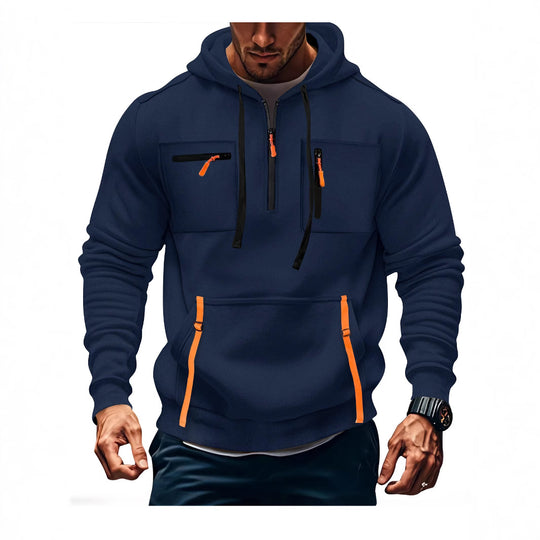 Herren modischer Kapuzenpullover mit funktionalen Reißverschlusstaschen EB