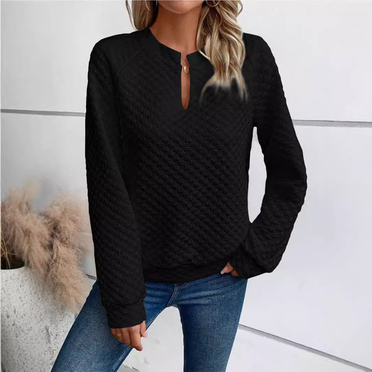 Damen Pullover mit strukturiertem Design und edlem Stehkragen EB