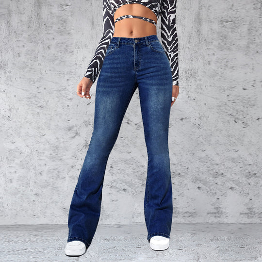 Damen Flared Jeans im eleganten Schnitt mit hohem Bund EB