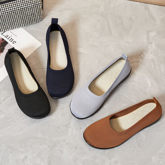 Damen Bequeme und atmungsaktive Ballerinas mit rutschfester Sohle EB