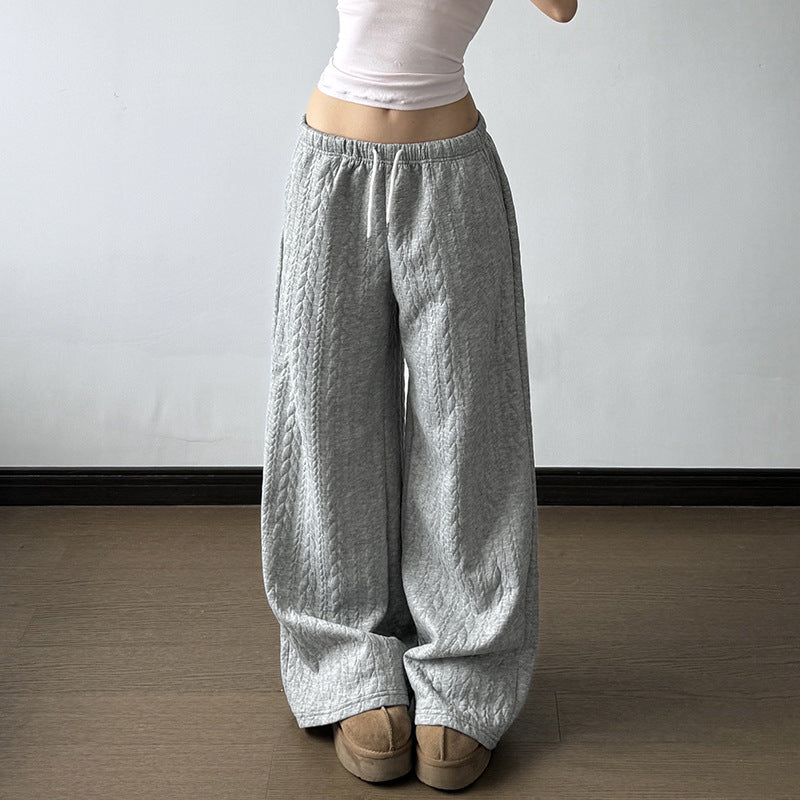 Damen nan weite Palazzo-Loungehose aus weichem Jersey mit Tunnelzug und Komfortbund EB