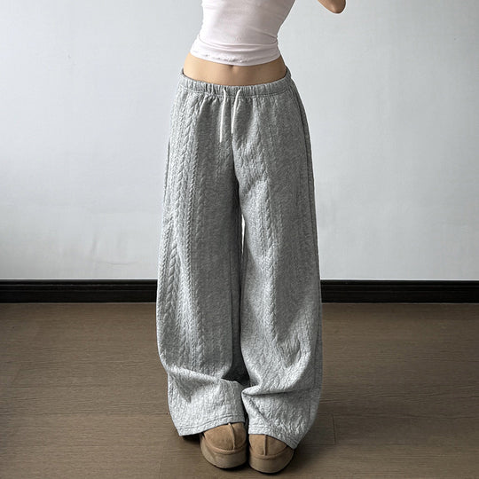 Damen nan weite Palazzo-Loungehose aus weichem Jersey mit Tunnelzug und Komfortbund EB