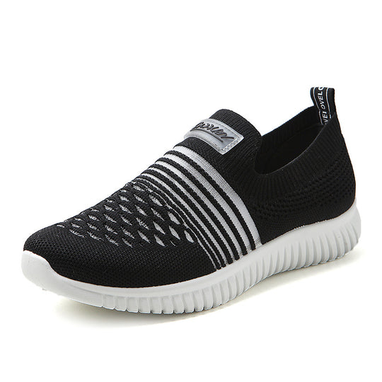 Damen Sportliche Slip-On Sneakers mit atmungsaktivem Obermaterial EB