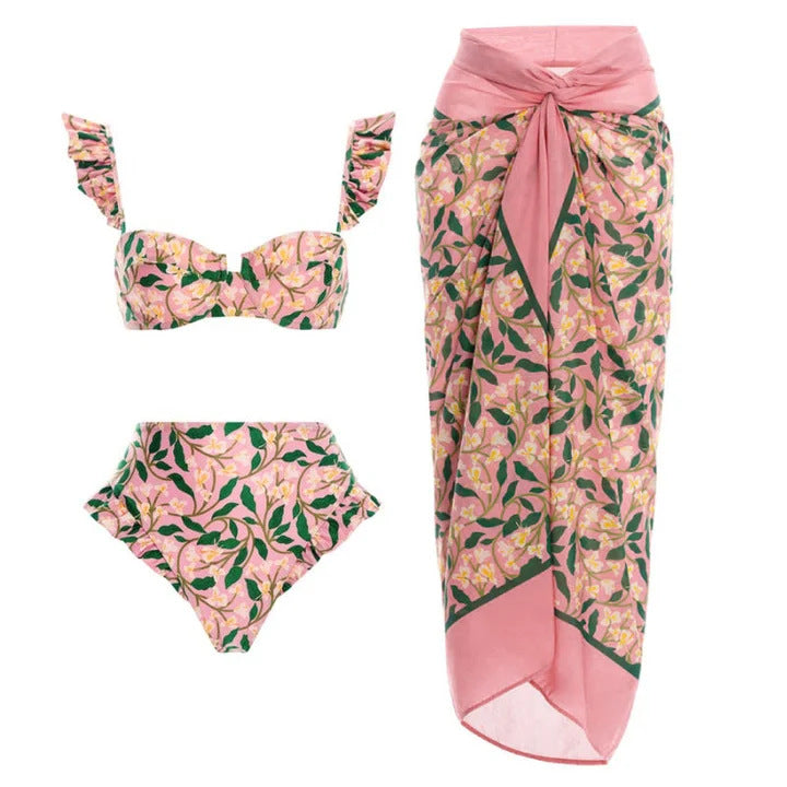 Damen Bikiniset mit verspielten Rüschendetails EB