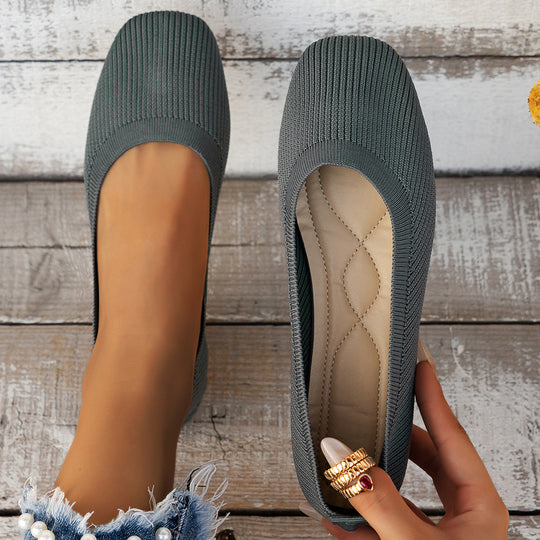 Damen Stylish und bequeme Ballerinas mit elastischem Obermaterial EB