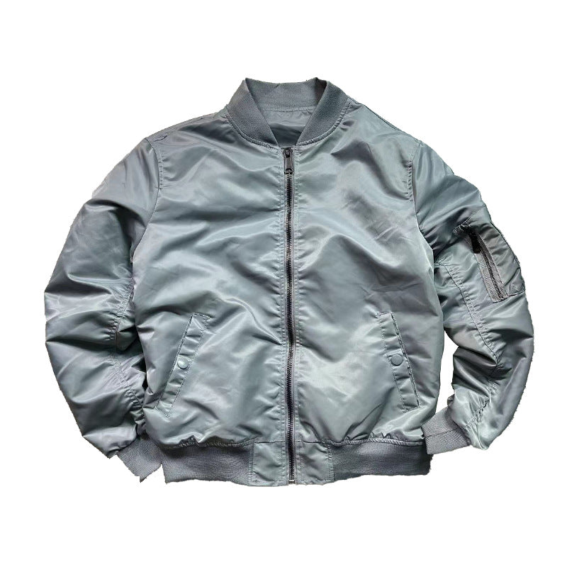 Herren nan leichte Nylon-Bomberjacke mit Ärmel-Reißverschlusstasche und elastischen Bündchen EB