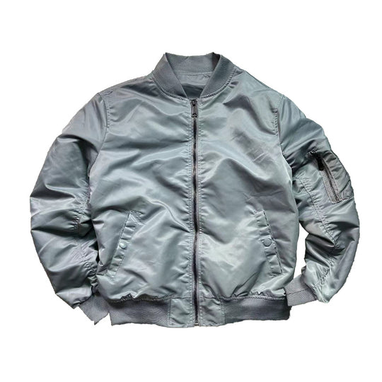 Herren  leichte Nylon-Bomberjacke mit Ärmel-Reißverschlusstasche und elastischen Bündchen EB