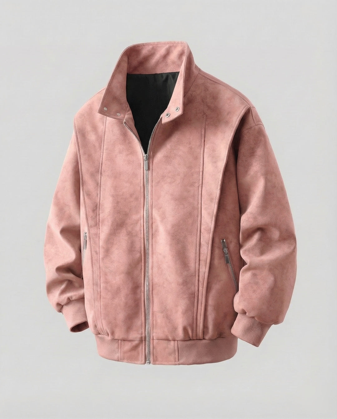 Herren Velours Kurzjacke Stehkragen