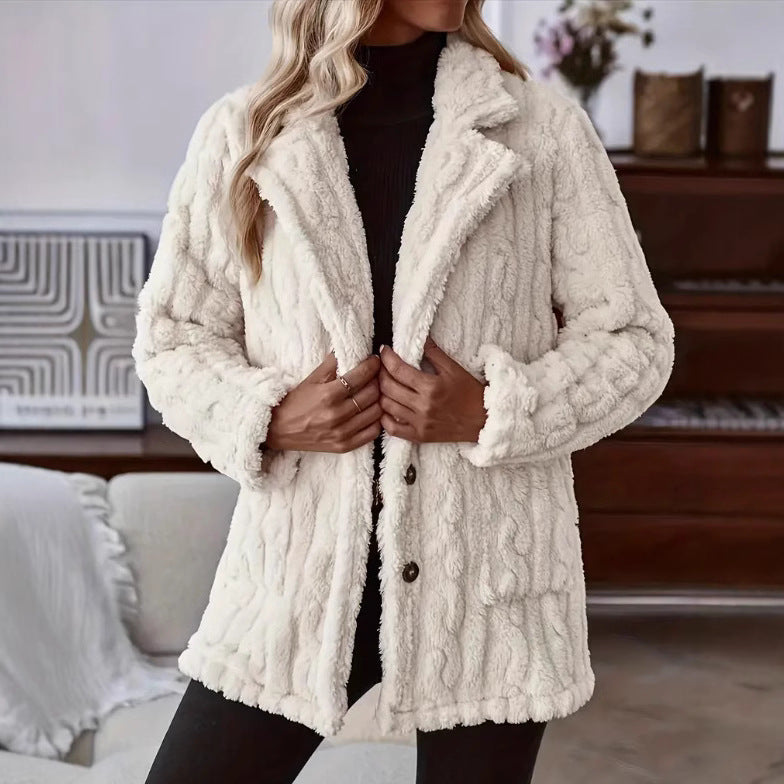 Damen Kuschelige und stilvolle Teddyjacke EB