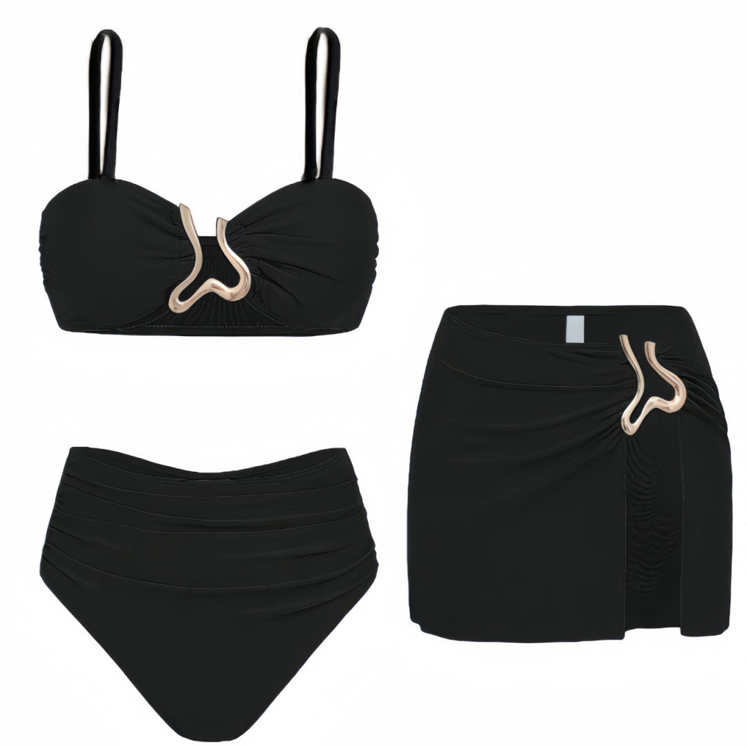 Damen Bikiniset mit elegantem Wickelrock und modischem Design EB