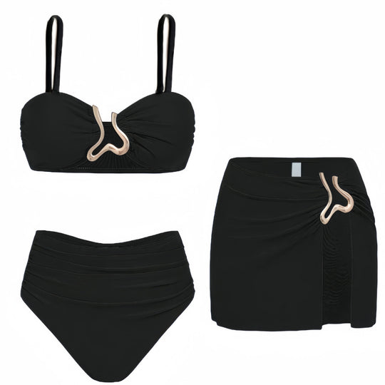 Damen Bikiniset mit elegantem Wickelrock und modischem Design EB
