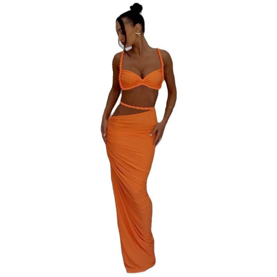 Damen Elegantes Maxikleid mit raffinierter Wickeloptik und verführerischen Details EB