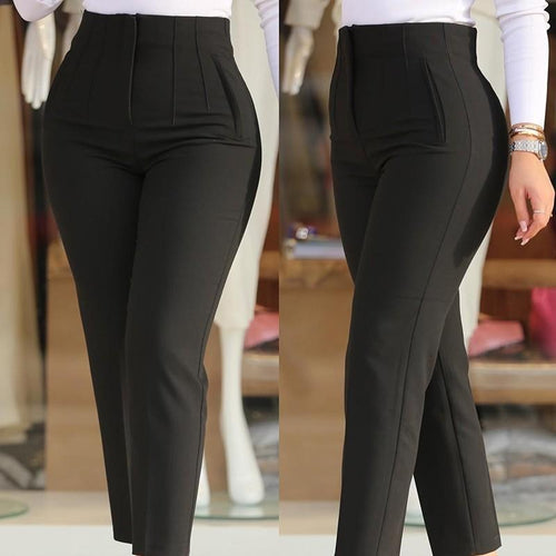 Damen Hochgeschnittener Schlank-Pant mit dekorativem Nähdetails EB