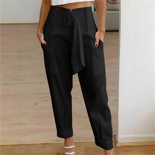 Damen Modische Culotte mit eleganter Schleifenoption EB