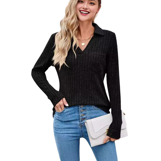 Damen Elegantes pullover mit strukturiertem Design EB