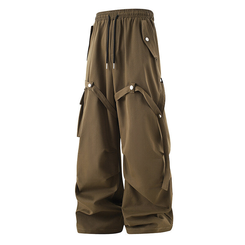 Damen moderne Utility-Hosen mit verstellbarem Bund und praktischen Taschen EB