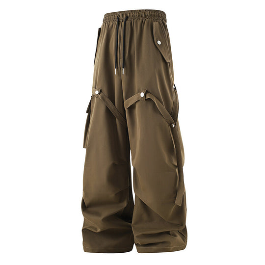 Damen moderne Utility-Hosen mit verstellbarem Bund und praktischen Taschen EB