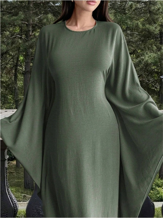 Damen Elegantes Maxikleid mit weiten Ärmeln und lockerem Schnitt EB