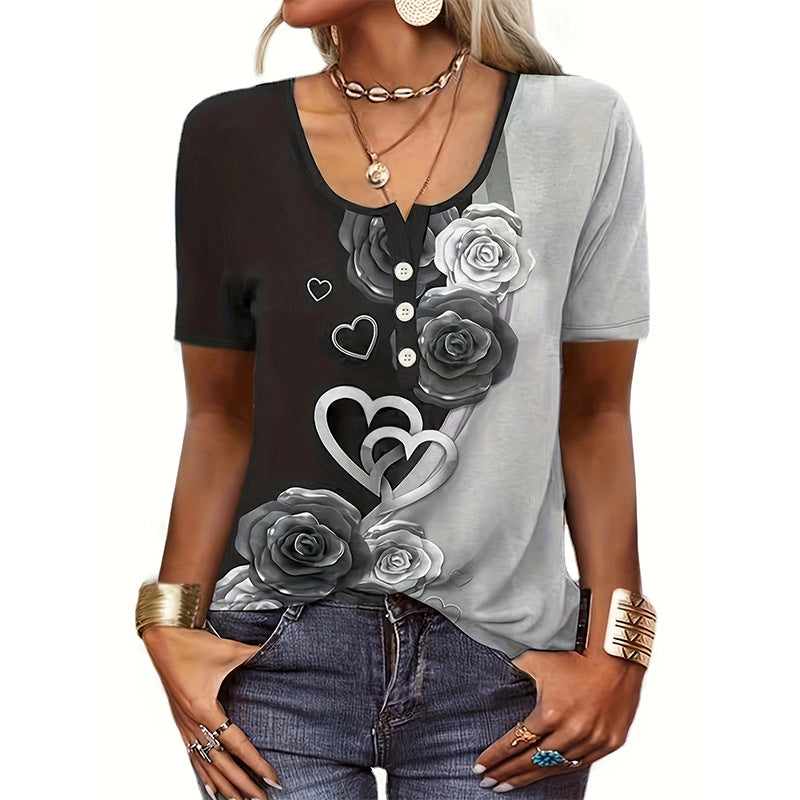 EB | T-Shirt mit lockerem Print für Frauen