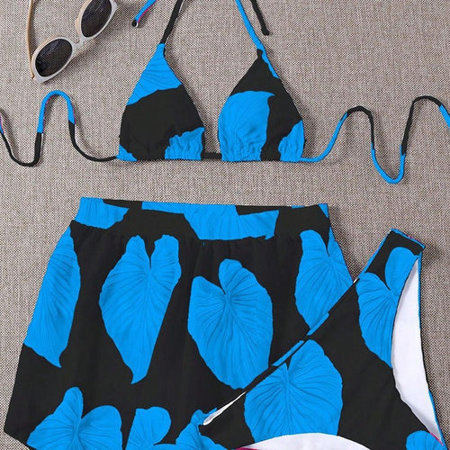 Damen Bikiniset mit modischem Rock und Triangle-Oberteil EB