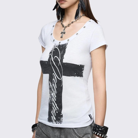 Damen Stylisches Shirt mit kreativem Grafikdesign EB