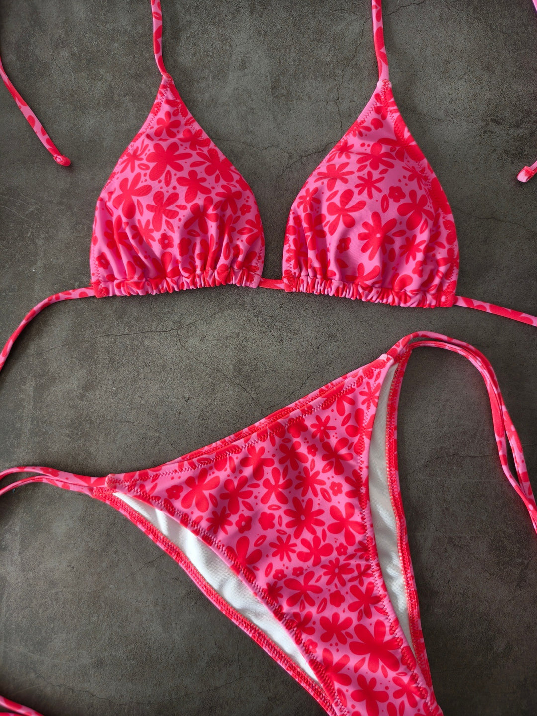 Damen Triangel-Bikini mit floralem Design EB