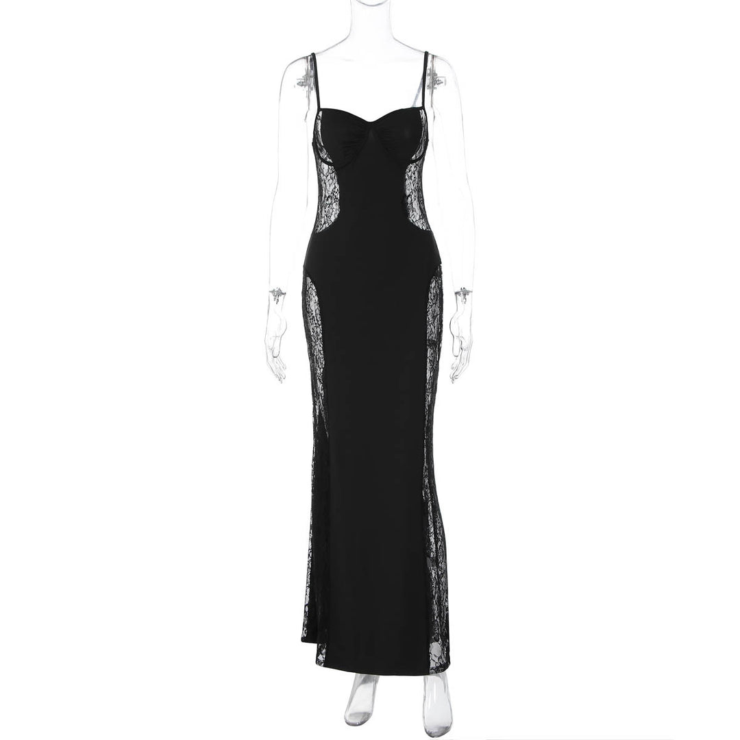 Damen Elegantes Spitzenkleid mit geschmeidiger Passform und verführerischem Design EB
