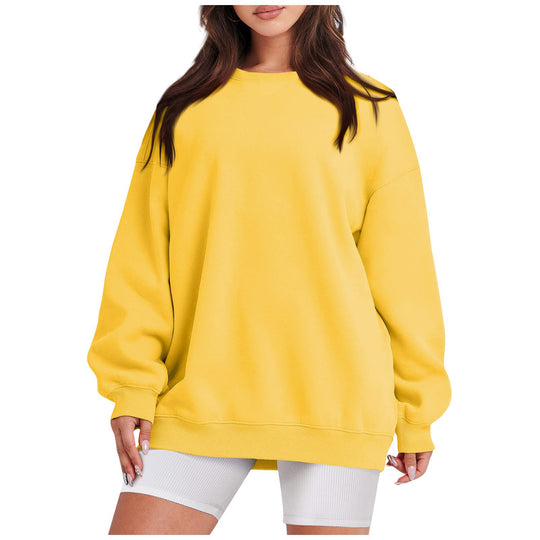 Damen nan Longline-College-Sweatshirt mit geripptem Saum, Raglanärmeln und angerauter Innenseite EB