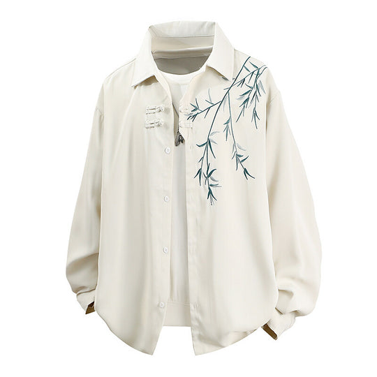 Damen Blusenjacke mit stilvollem Blumenmuster und weichem Stoff EB