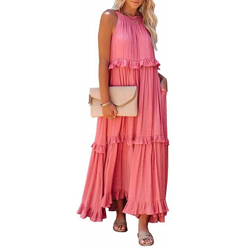 Damen Maxikleid mit voluminösem Rock EB